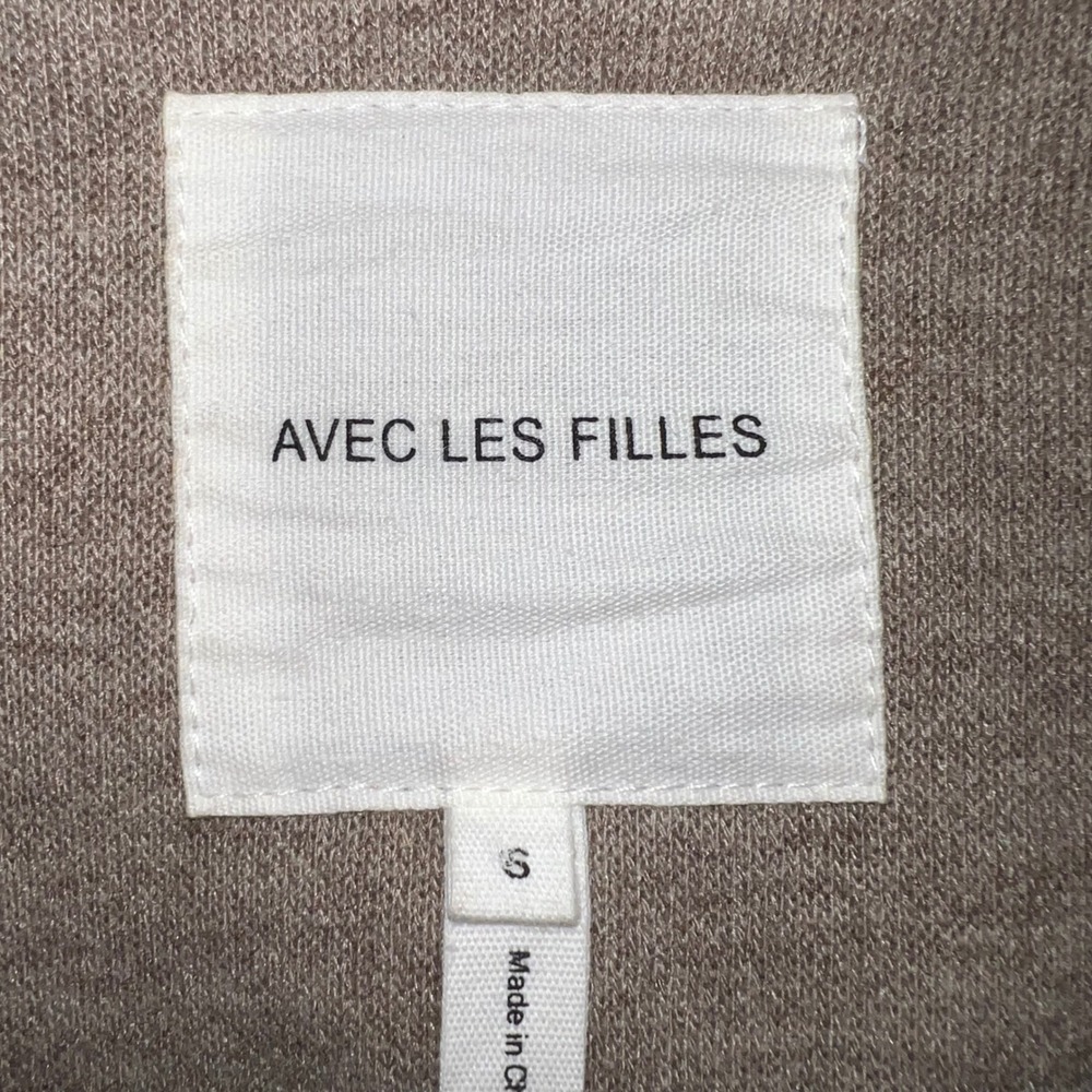 Avec Les Filles Melange Button Down Boyfriend Jacket Shacket Oatmeal/Beige Small - Picture 4 of 7